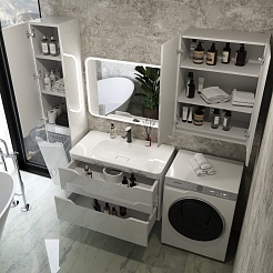 Style Line Мебель для ванной Марелла 90 Люкс Plus антискрейтч подвесная белая – фотография-3